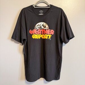Weather Report Graphic T Shirt Black Planet Logo Streetwear Mens Large